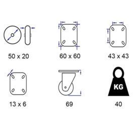 LENKROLLE PU M. F. 50 MM