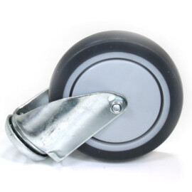 Swivel castor, diameter 100 mm, non-marking thermoplastic rubber tire, load capacity up to 80 kg