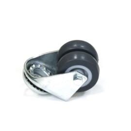 Swivel castor, diameter 50 mm, non-marking rubber tire, load capacity up to 80 kg